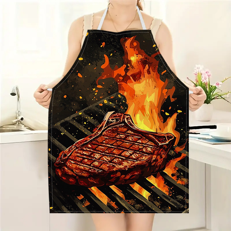 Home Cooking Ideas - 1 adet barbekü biftek önlüğü alev