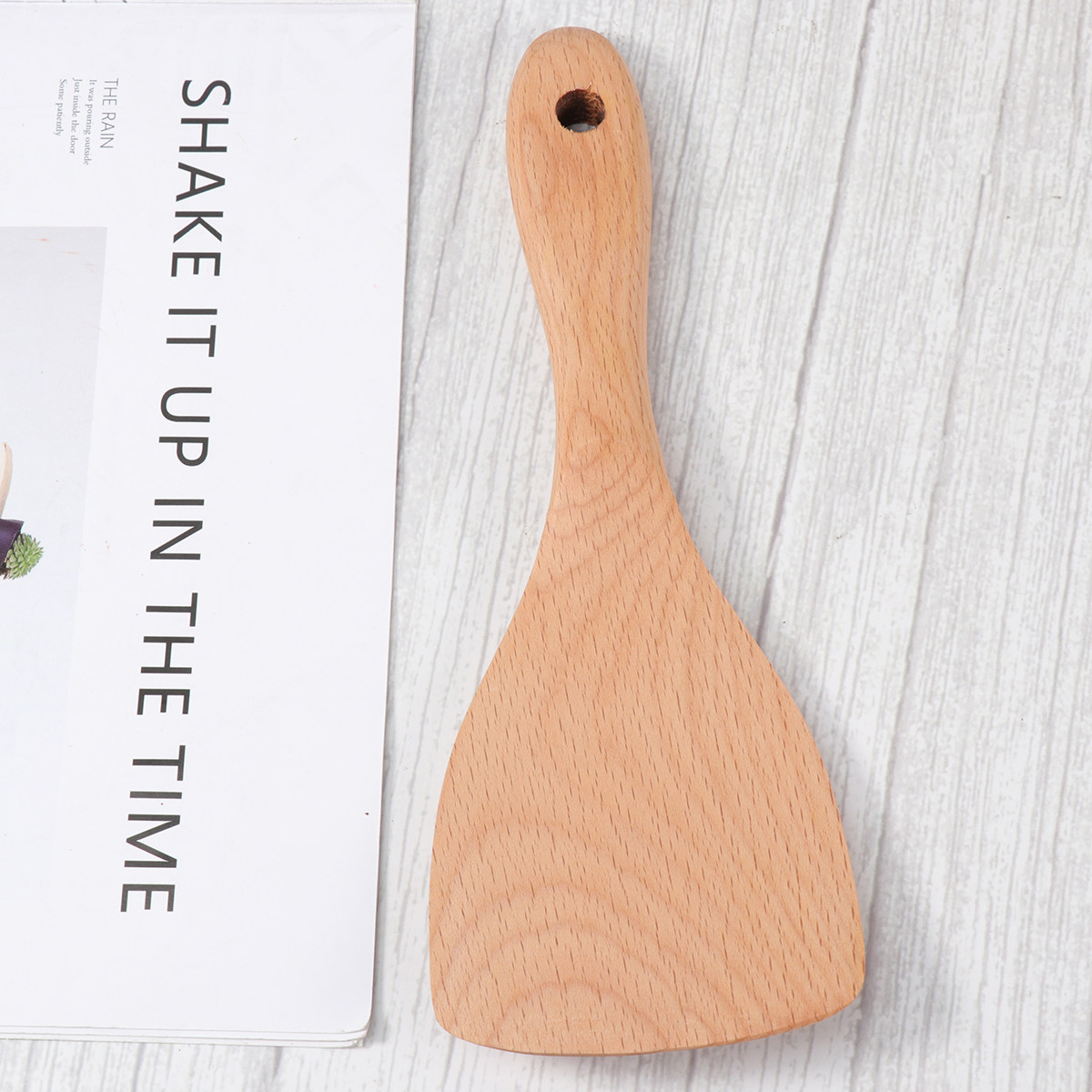 Home Cooking Restaurants - 1 adet Ahşap Pirinç Küreği Doğal